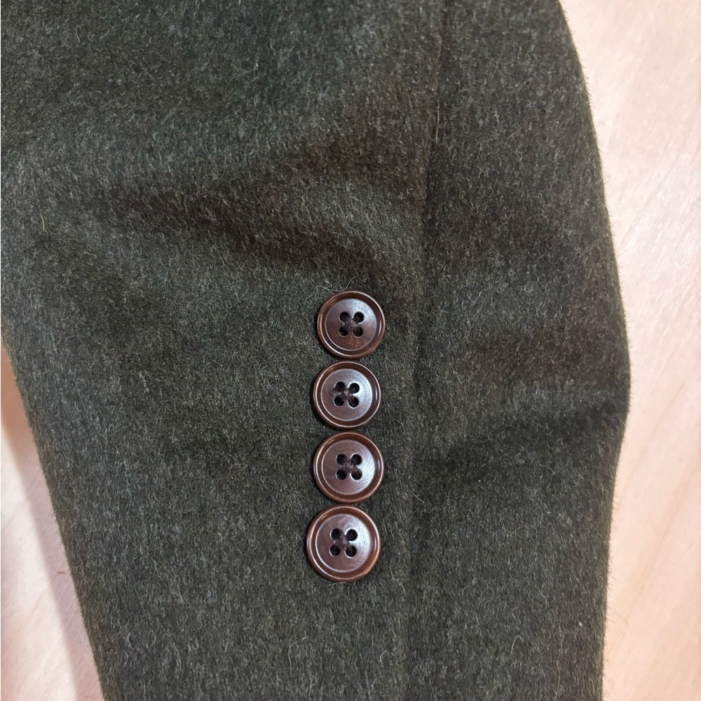100% Wool Lands End Dark Green Blazer Jacket Mens 42R Tiroler Loden Vintage - Picture 10 of 10